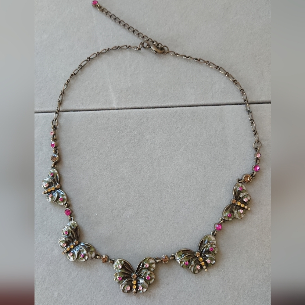 Macy's Exquisite Butterfly Necklace with Pink Accents